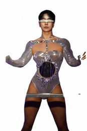 women Sequin Bodysuit Sparkly Rhinestes Birthday Party Drag Queen Stage Wear Nightclub Outfit Singer Performance Dance Costume M3r4#