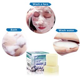 Sea Salt Soap Moisturising Soap Natural Milk Sea Salt Soap Remove Pimple Pores Acne Treatment Face Care Foaming Net