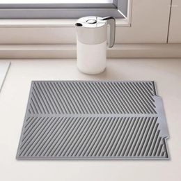 Table Mats Tableware Draining Pad Silicone Sink Mat Flexible Dish Drying Heat Resistant Non-slip Board For Home