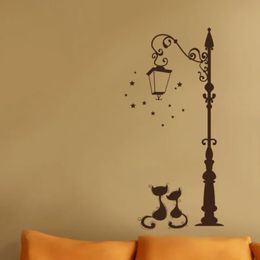 Cute Cat Fashion Wall Stickers Funny Cat Stickers Living Room Decor Tv Wall Decor Child Kids Bedroom Vinyl Home decorFunny Cat Wall Stickers