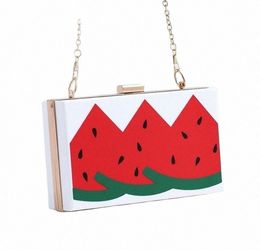 2019 Watermel Cherry Plastic Acrylic Shoulder Evening Beach Summer Travel Acrylic Box Clutch Purse Frame Women Obag Handbags A5P2#