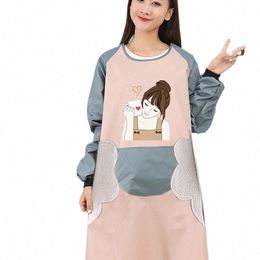 lg Sleeve apr female household kitchen overclothes adults2021New popular winter waterproof oil-proof overalls men p309#