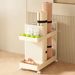 Kitchen Storage Hooki Official Yoga Mat Basket Home Living Room Bedroom Trolley Fitness Equipment Rack Multifunctional Gap Stora