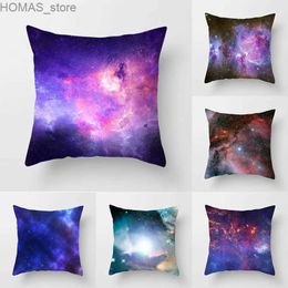 Pillow Beautiful Starry Sky Landscape Printing case Sofa Decoration Car Office Seat Cushion Cover Room Home Y240401