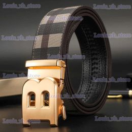 Belts New Genuine Leather Belt Men Luxury Brand Designer fashion Canvas Width 3.4cm Belts for Men Work Strap Male Metal Automatic Belt T240330