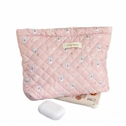 sweet Floral Large Capacity Women's Storage Bags Simple Square Portable Travel Female Cosmetic Bag Fi Casual Ladies Clutch f0k0#