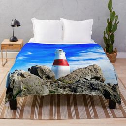 Blankets Portland Bill Lighthouse - Landscape Pography Throw Blanket Fleece Bkanket Dorm Room Essentials