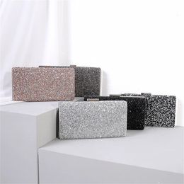 Women Diamond Evening Clutch Bag Female Coctail Wedding Party Banquet PU Fashion Elegant Glitter Long Purse Shoulder 240315