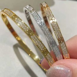 2024 Thin Nail Elastic Bracelet for Men and Women's Full Sky Star Wide Edition Diamond with Screwdriver Inlaid Zircon Jewellery Precision High end Gift