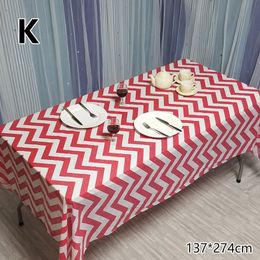 Plaid Table Cloth Disposable PE Tablecloth Rectangular Table Cover Wedding Birthday Party Waterproof Oil Proof 137X274cm