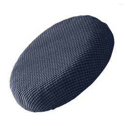 Chair Covers Elastic Round Bar Stool Slipcover: Waterproof Circle Cushion Protector Coffee Shop High Cover Dark Blue Home