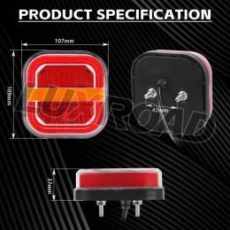 12V 24V 4 inch LED Tail Light Licence Plate Lamp Flowing Turn Signal Light Blinker Brake Stop Lamp For Truck Trailer Tractor RV