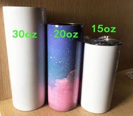 personality 20 oz sublimation straight skinny tumbler 12oz 15oz 20oz 30oz stainless steel vacuum car mug water bottle with lid DIY5616923