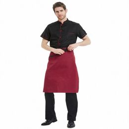 chef Jacket Men Restaurant Catering Food Serive Cafe Pastry Chef Uniform Kitchen Cooking Clothes Women Short Breathable Tunic J4yl#