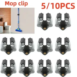 Hooks 5/10pcs Multi-Purpose Wall Mounted Mop Grip Clips Organizer Broom Holder Rack Hanger Waterproof Bathroom Strong Hook