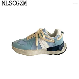 Casual Shoes Platform Ladies Trainers Chunky Sneakers Women Tenis Plataforma Running For Leather Vulcanizar Zapatos