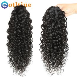 Water Wave Claw Clip In Ponytail Human Hair Only Remy Hair Extensions Brazilian Hair Clip Ins Natural Black Colour 8-28 Inches