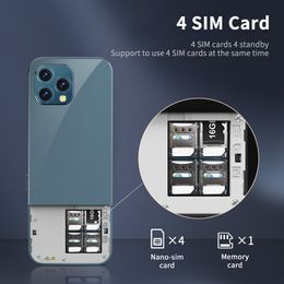 SERVO X4 Ultra-thin 4 SIM Cards Mobile Phone Speed Dial Magic Voice Auto Call Recorder FM Radio Flashlight Unlocked Cellphone