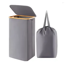 Laundry Bags 100L Clothes Hampers For Large Foldable Hamper With Bamboo Handles And A Removable Bag