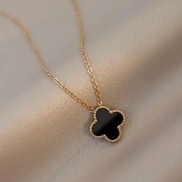 classic van clover necklace 18k light luxury titanium steel does not fade jewellery womens simple temperament hundred matching collarbone chain