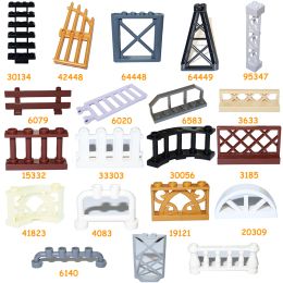 Building Block MOC Part City Accessories Fence Railing Stair Barrier Ladder Guard Bar Castle Garden Farm Military Assemble Brick