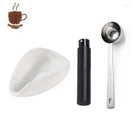 Coffee Scoops Beans Dose Trays Pure Pottery Ceramic Tea Spoon Special Shape Design For Barista Tools Espresso Machine Accessories