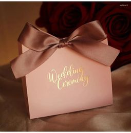 Gift Wrap 500pcs/Wholesale 250g Paperboard Personalised Custom Size Logo Paper Bag For Wedding Candle Candy With Bow