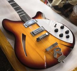 Custom Semi Hollow Body 12 string Vintage Sunburst Electric Guitar 360 6 Strings China Guitars Chrome Hardware7629215