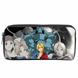 anime Fullmetal Alchemist Student Pencil Case Kids Carto Pencil Bag Teenager Zipper Handbag Women Girls Makeup Bag i0rG#