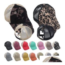 Beanie/Skull Caps 18 Colours S Washed Cotton Messy Bun Hats Summer Trucker Pony Cap Uni Visor Hat Outdoor Snapback Drop Delivery Fashio Dhtc8