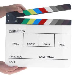 Durable Film Clapper Board Delicate Texture Colourful Director Video Scene Clapperboard Acrylic Dry Erase Movie Film Clapper