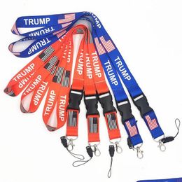 Party Favor Trump Lanyards Keychain Usa Flag Id Badge Holder Key Ring Straps For Mobile Phone Drop Delivery Home Garden Festive Supp Dhfhj