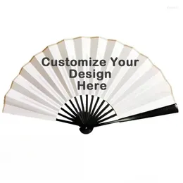Decorative Figurines Custom Folding Fan Personalized Handheld Fans With Bamboo Frames Vintage Style For Dancing Cosplay Wedding Party Props
