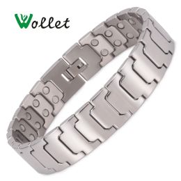 Bracelets Wollet Jewellery Simple Design Titanium Magnetic Bracelet for Men Silver Colour Copper Bio Magnet Health Care Healing