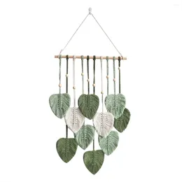 Tapestries Handwoven Colorful Leaf Tapestry Exquisite Wood Beads Vintage Wall Hanging Children Room Nursury Decors-B