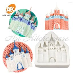 Baking Moulds Magic Castle Silicone Mould Fondant Cake Decoration Hand Made Decorating Leaves Chocolate Candy Silica Gel