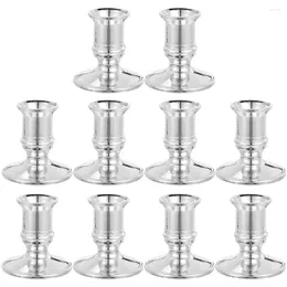 Candle Holders 10 Pcs Electronic Base LED Taper Candles Dinner Holder Plastic Decorative Candlestick