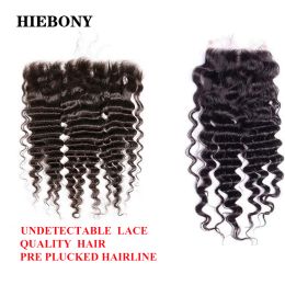 Deep Wave 13x6 HD Lace Frontal Melt Skins 5x5 6x6 7x7 HD Closure Invisiable HD Lace Closure 100% Human Hair Pre Plucked Hairline