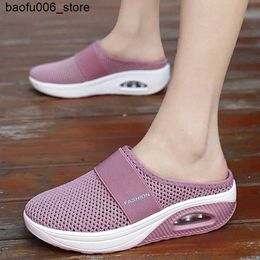 Sandals Womens Shoes 2023 Hot Selling Basic Womens Slippers Breathable Casual Slippers Womens Platform Wedge Plus Size Womens Shoes Q240330