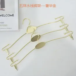 Hangers 10 Pcs Gold Metal Underwear Space-Saving Hanger With Non-Slip Clips Clothing Rack For Pants Bra Display Closet Organizer