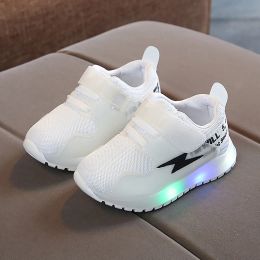 Baby Kids Casual Shoes New Light Luminous Sole Breathable Anti-slip Sneakers Outdoor Sports Boys Girls Toddler Walkers Shoes