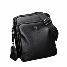 luxury Brand Men's Shoulder Bag Genuine Leather Menger Bag Fi Busin Man Crossbody Bag 100% Real Cowhide Men Small p2QW#