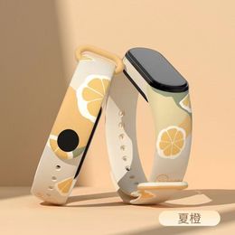 Strap For Xiaomi Mi band 5 6 7 Bracelet Replacement Morandi Printing Pattern Color Strap For Mi band 7 6 5 4 3 Smart Accessories