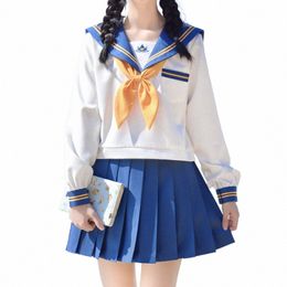 jk Uniform High School Student Cos Seifuku Japanese School Sailor Outfit Korean College Women Sailor Suit Girls Pleated Skirt 30Zj#