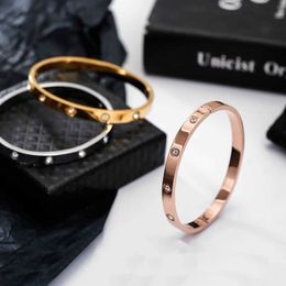 2024 Thin Nail Elastic Bracelet for Men and Women's Light Luxury High Grade Colorless Water Diamond Net Red Instagram New Design Rose Gold Fashion Simple