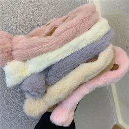 Soft Plush Winter Thick Warm Gloves Women Girls Korean Japanese Cute Cat Paw Glove Rabbit Fur Full Finger Casual Riding Mittens