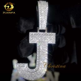 Designer hot selling Custom moissanite Iced Out 925 Sterling Silver VVS Moissanite Diamond Initial letter Pendant Hip Hop Jewellery