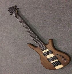 New arrival 5 String electric bass guitar through neck electric bass in natural 1505208057440