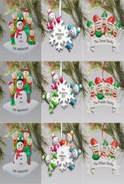 Christmas Ornaments Decorations Quarantine Survivor Resin Ornament Creative Toys Tree Decor For Mask Snowman Hand Sanitized Family3542878