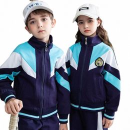 Customised primary school uniforms, kindergarten uniforms, spring and autumn sports meet grade children's school uniforms 05bm#